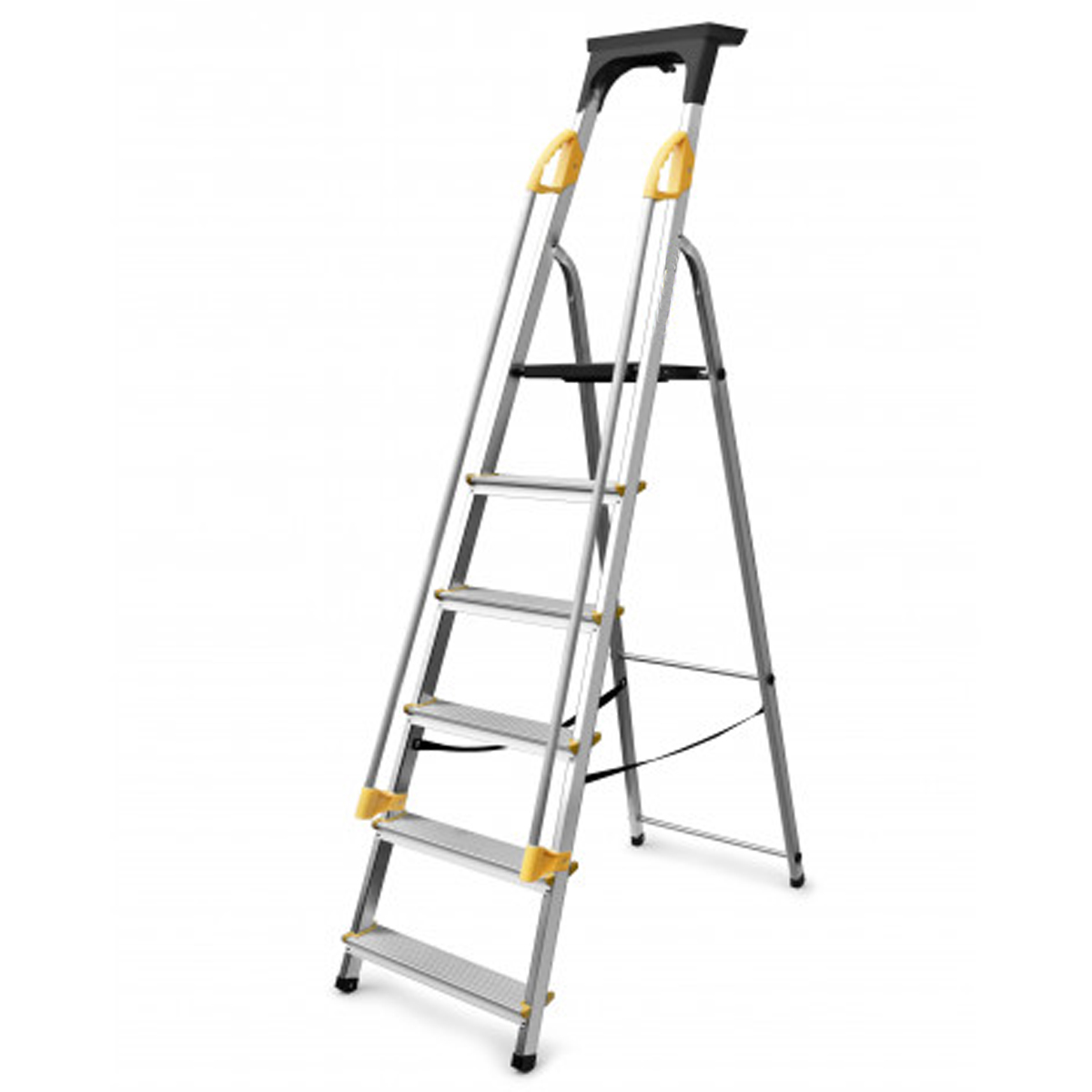 ABBEY ALUMINIUM PLATFORM STEPS 80MM WIDE ANTI-SLIP TREADS 6 HEIGHTS 